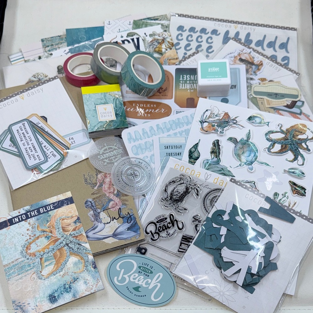 Cocoa Daisy July Into The Blue Stationary Memory Keeping & Planning Kit *Used